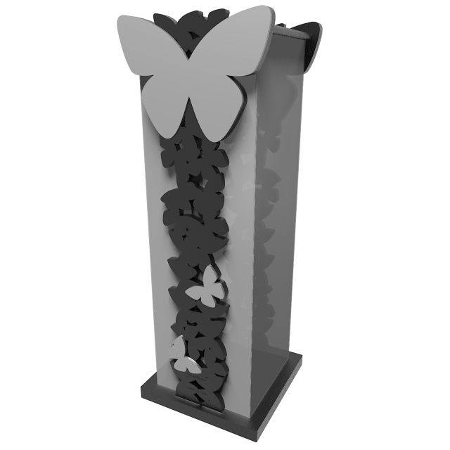 CalleaDesign Portachiavi da parete magnetico design farfalle legno tortora