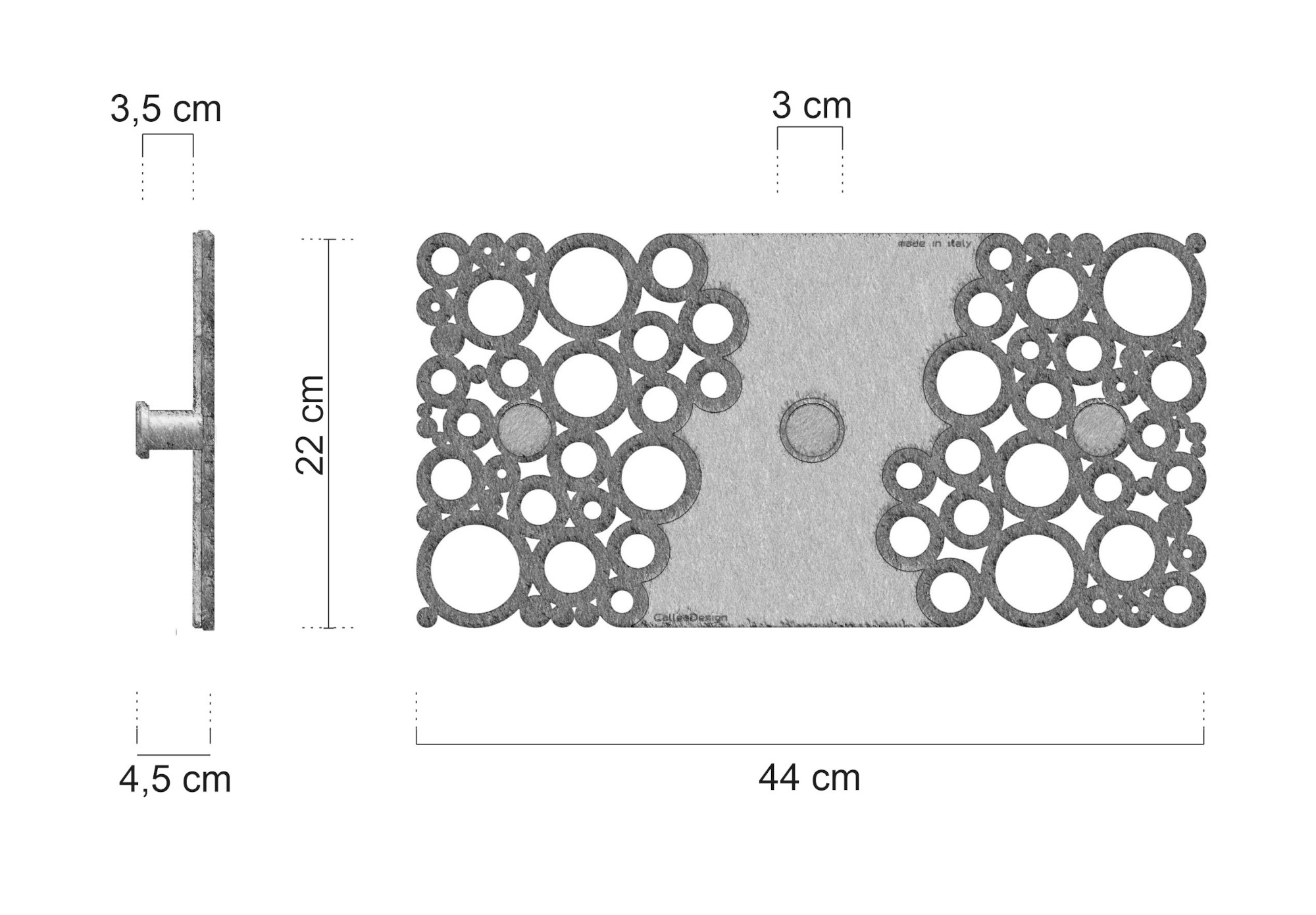 Dimensioni dell'appendiabiti Bollicine